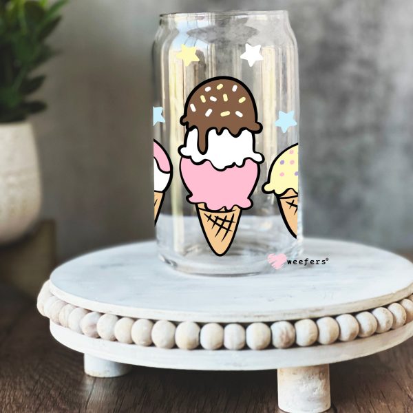 Yummy Ice Cream 16oz Libbey Glass Can UV DTF or Sublimation Wrap - Decal Cheap - Image 2