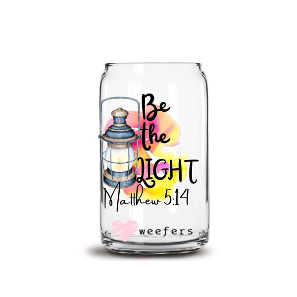 Be the Light Matthew 5:14 16oz Libbey Glass Can UV DTF or Sublimation Wrap - Decal Online now - Image 2