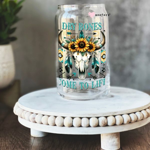 Dry Bones Come to Life 16oz Libbey Glass Can UV DTF or Sublimation Cup Wrap - Decal Transfer Hot on Sale