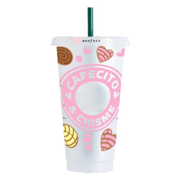 Cafecito y Chisme Cold Cup Wrap - Hole - Ready to apply Wrap For Cheap