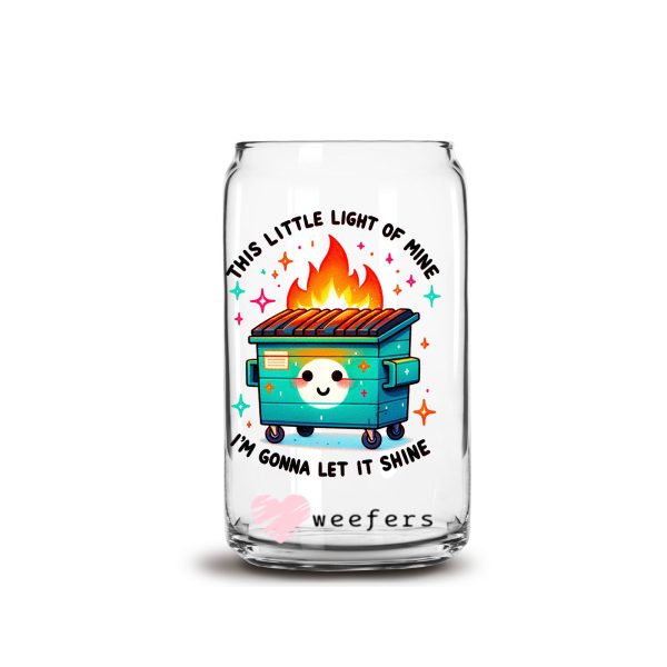 This Little Light of Mine I m Going to Let it Shine 16oz Libbey Glass Can UV DTF or Sublimation Decal Transfer Fashion