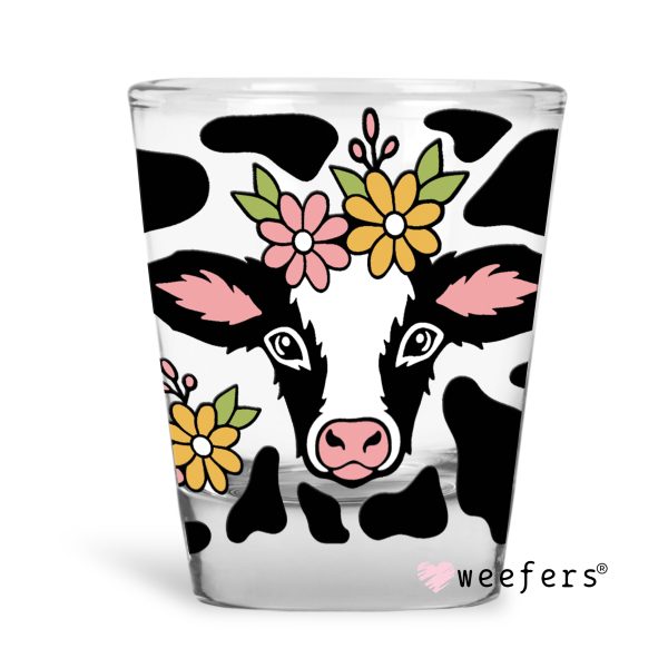 Daisy Cow Shot Glass Short UV DTF or Sublimation Wrap - Decal For Discount