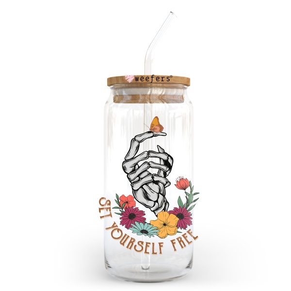 Set Yourself Free 20oz Libbey Glass Can UV DTF or Sublimation Wrap - Decal Cheap - Image 2
