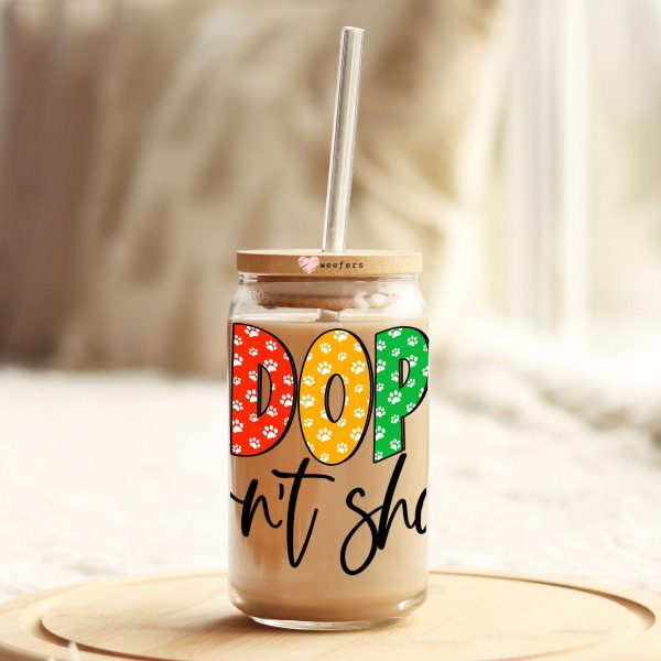 Adopt Don t Shop 16oz Libbey Glass Can UV DTF or Sublimation Wrap - Decal Transfer Online now - Image 3
