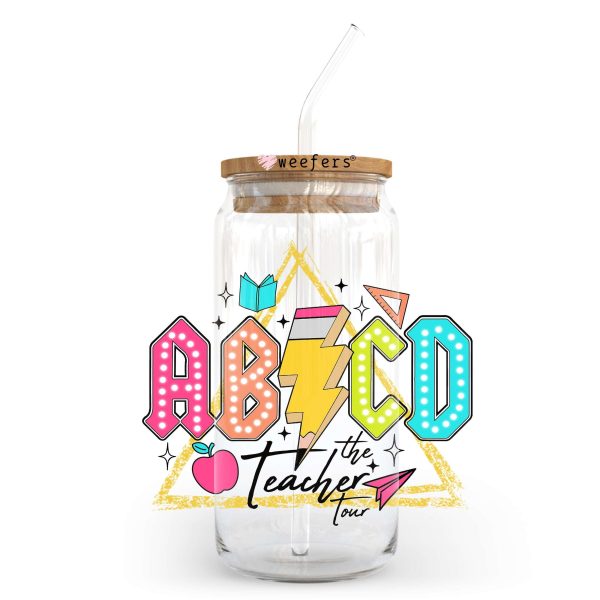 ABCD The Teacher Tour 20oz Libbey Glass Can, 34oz Hip Sip, 40oz Tumbler, 24oz Cold Cup UV DTF or Sublimation Decal Transfer Online now