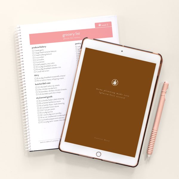 Gluten Free Menu Plan Digital PDF Online
