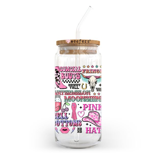 Cowgirl Favorite Things 20oz Libbey Glass Can UV DTF or Sublimation Wrap - Decal Transfer For Discount