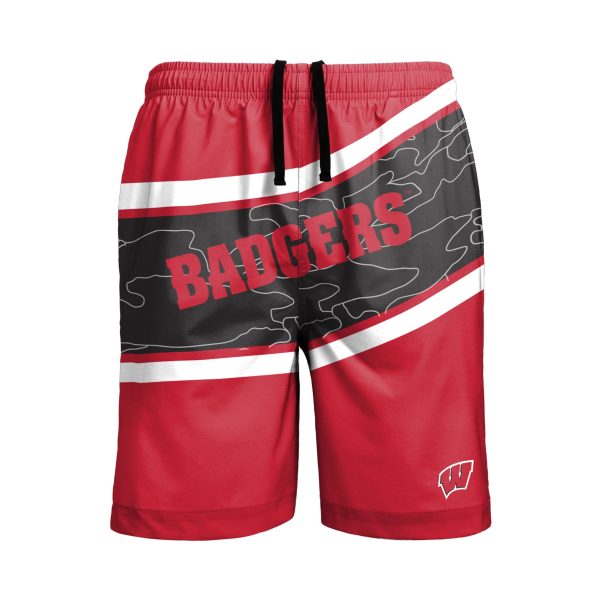 Wisconsin Badgers NCAA Mens Big Wordmark Swimming Trunks Online now