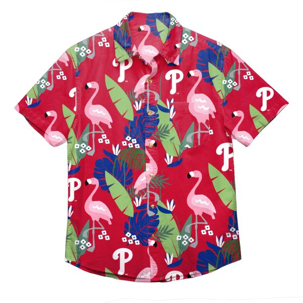 Philadelphia Phillies MLB Mens Floral Button Up Shirt Fashion