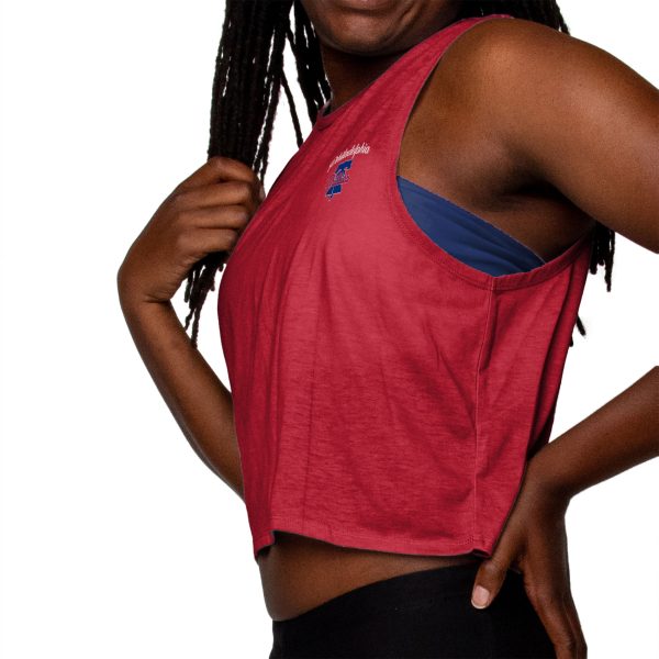 Philadelphia Phillies MLB Womens Croppin  It Sleeveless Top For Discount - Image 3
