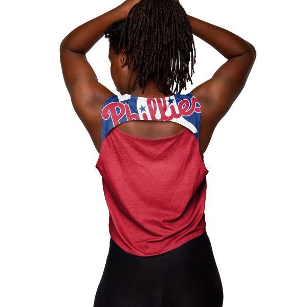 Philadelphia Phillies MLB Womens Croppin  It Sleeveless Top For Discount - Image 2