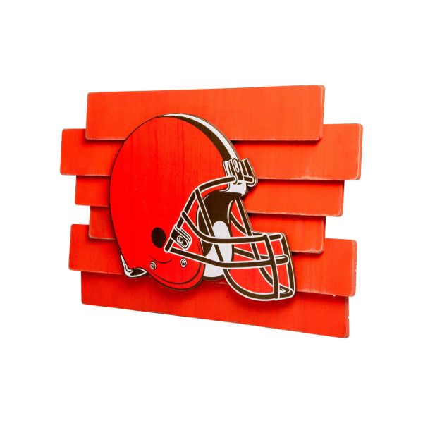 Cleveland Browns NFL Staggered Wood Logo Sign Supply - Image 2