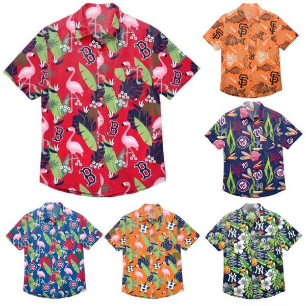 MLB Floral Button Up Shirts Online Hot Sale