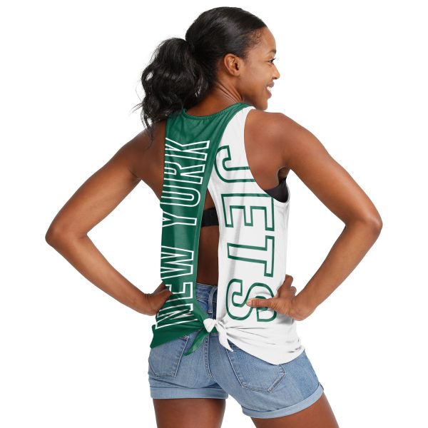 New York Jets NFL Womens Tie-Breaker Sleeveless Top Discount