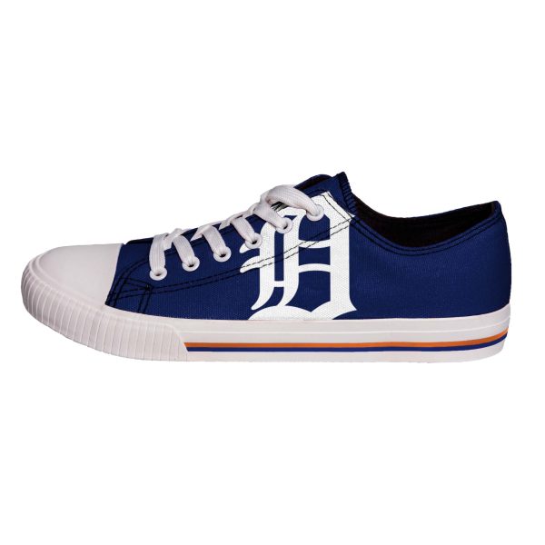 Detroit Tigers MLB Mens Low Top Big Logo Canvas Shoes Cheap - Image 2
