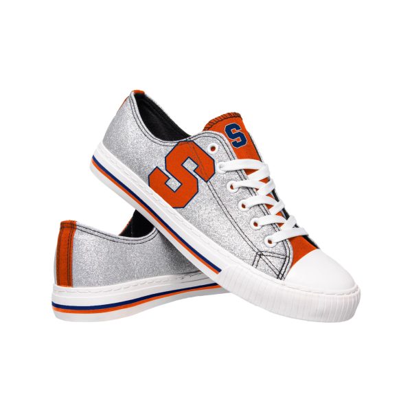 Syracuse Orange NCAA Womens Glitter Low Top Canvas Shoes For Discount